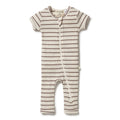 Wilson & Frenchy Organic Stripe Rib Zipsuit - Hazelwood