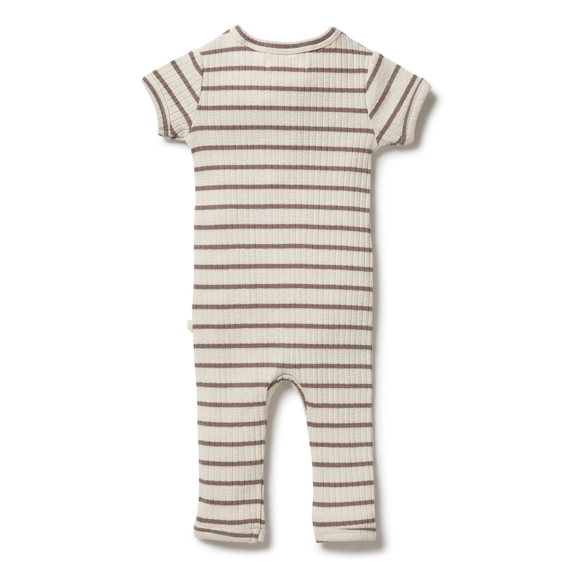 Wilson & Frenchy Organic Stripe Rib Zipsuit - Hazelwood