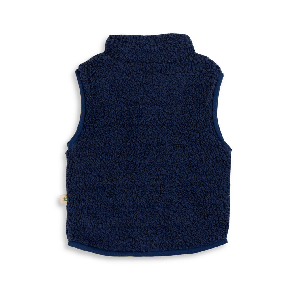 Tiny Twig Indigo Faux Lambswool Vest