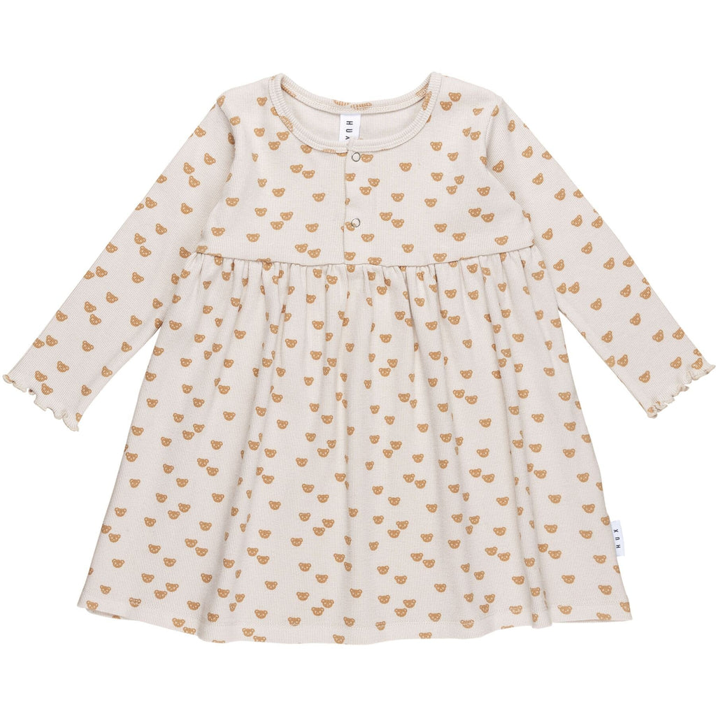 Huxbaby Beary Cute Rib Dress - Almond