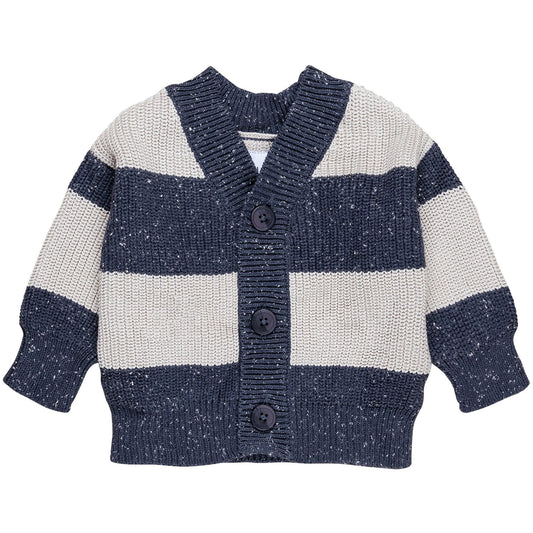 Huxbaby Ink Stripe Knit Cardigan