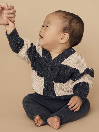 Huxbaby Ink Stripe Knit Cardigan