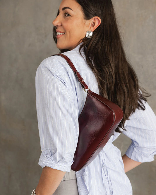 Louenhide Jacqueline Shoulder Bag - Burgundy Patent