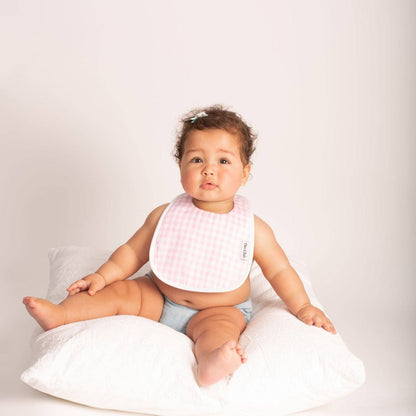 Baby Pink Gingham - Waterproof Classic Bib