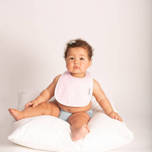 Baby Pink Gingham - Waterproof Classic Bib