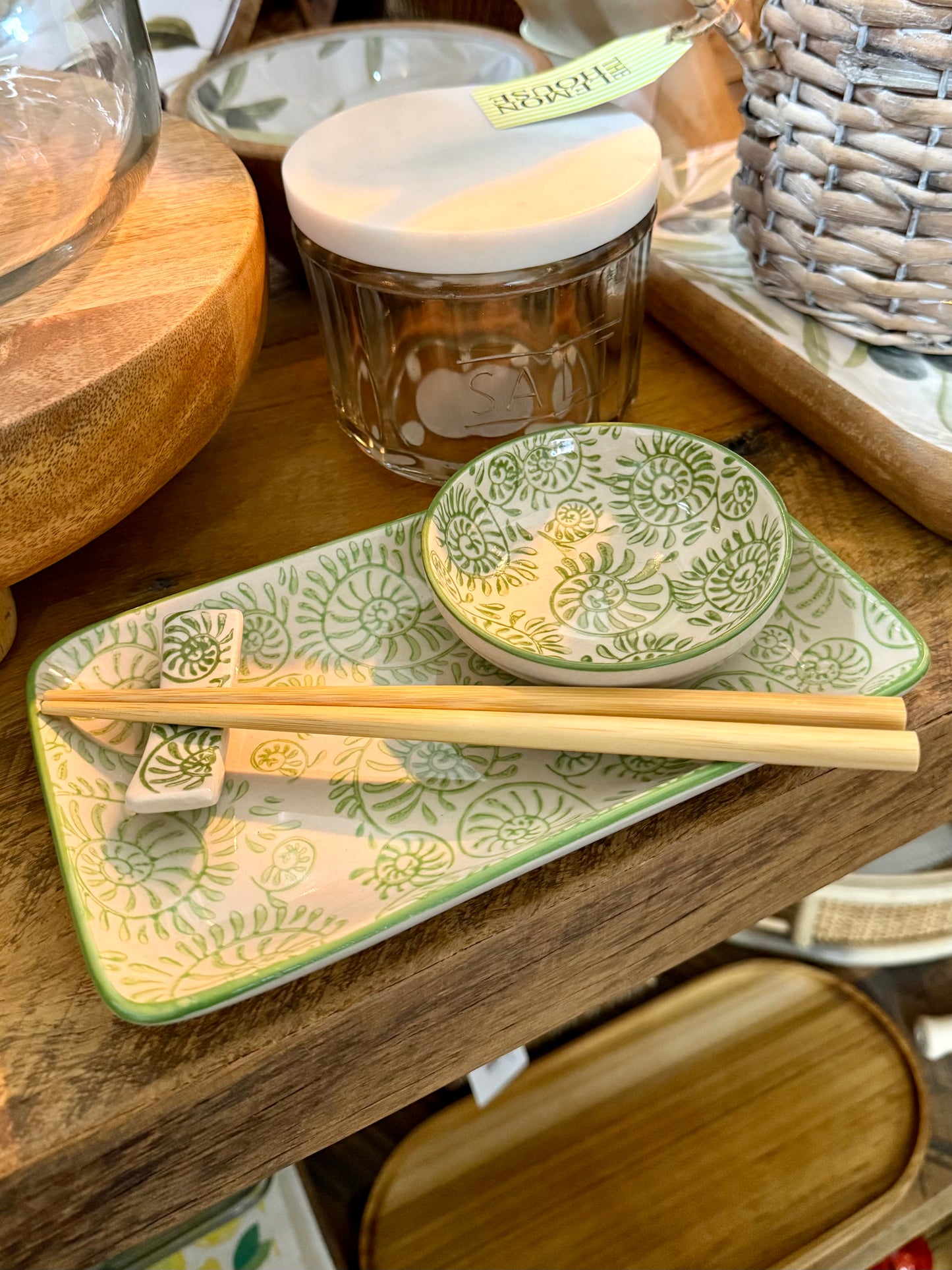 Green Leaf Japanese Serving Set