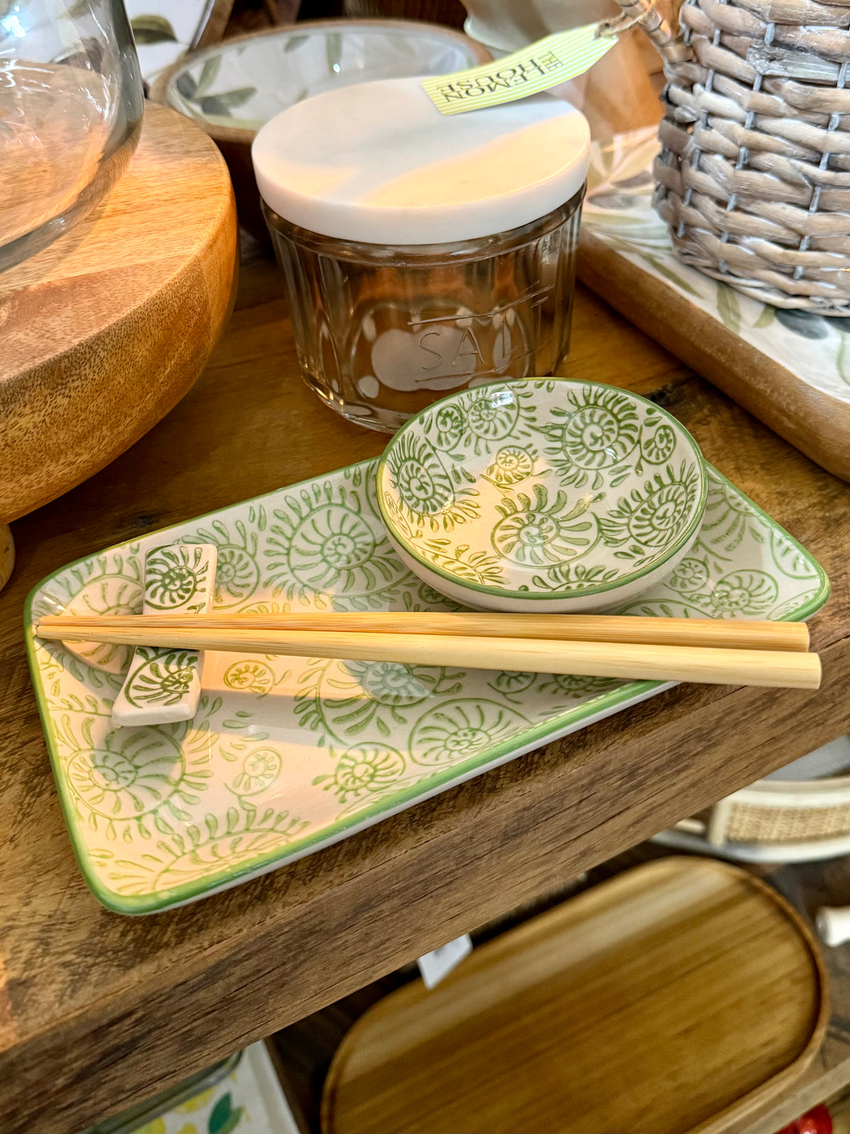 Green Leaf Japanese Serving Set