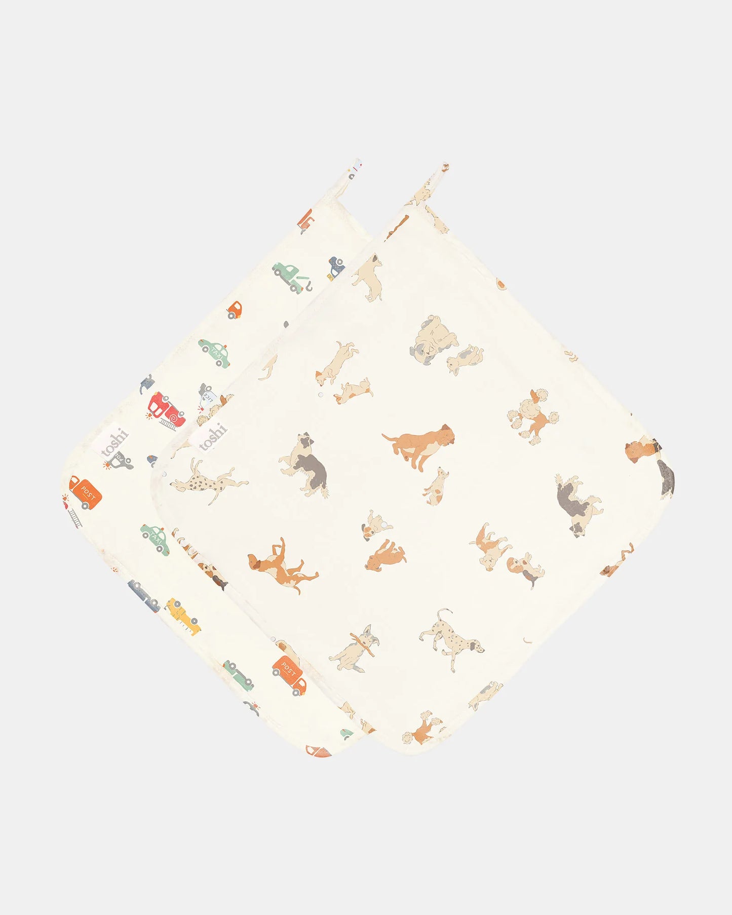 Toshi Baby Washcloth Muslin 2 pcs- Puppy Love