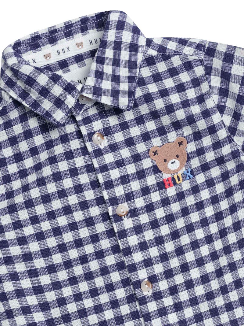 Huxbaby Huxbear Button Up Blue Check