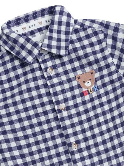 Huxbaby Huxbear Button Up Blue Check