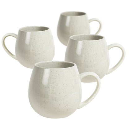 Set of 4 Hug Me Mugs | Speckled White