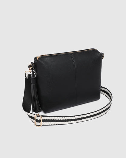 Daisy Stripe Crossbody Bag | Black