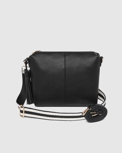 Daisy Stripe Crossbody Bag | Black