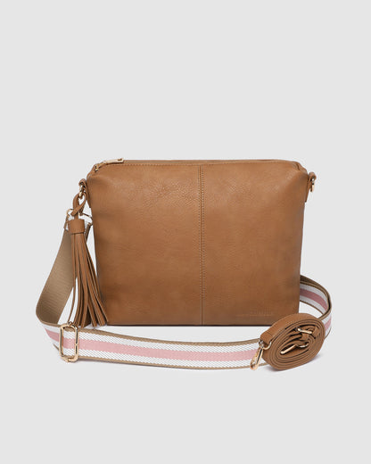 Daisy Stripe Crossbody Bag | Camel