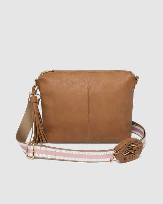 Daisy Stripe Crossbody Bag | Camel