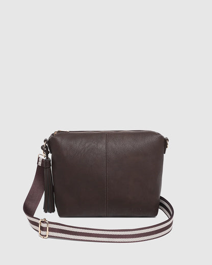 Louenhide Daisy Stripe Crossbody Bag - Chocolate