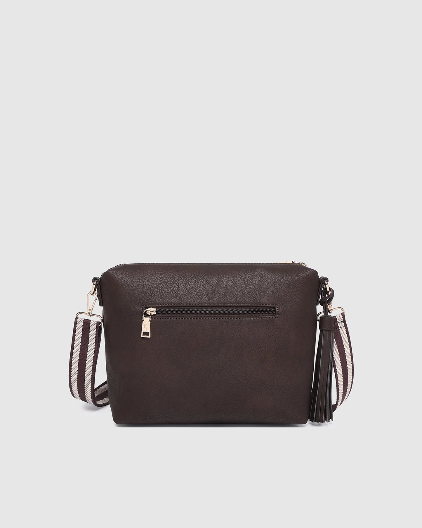 Louenhide Daisy Stripe Crossbody Bag - Chocolate