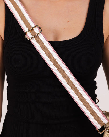Louenhide Stripe Webbing Bag Strap | Blush / Frappe
