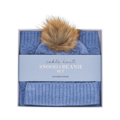 Cable Knit Snood and Beanie Boxed Set