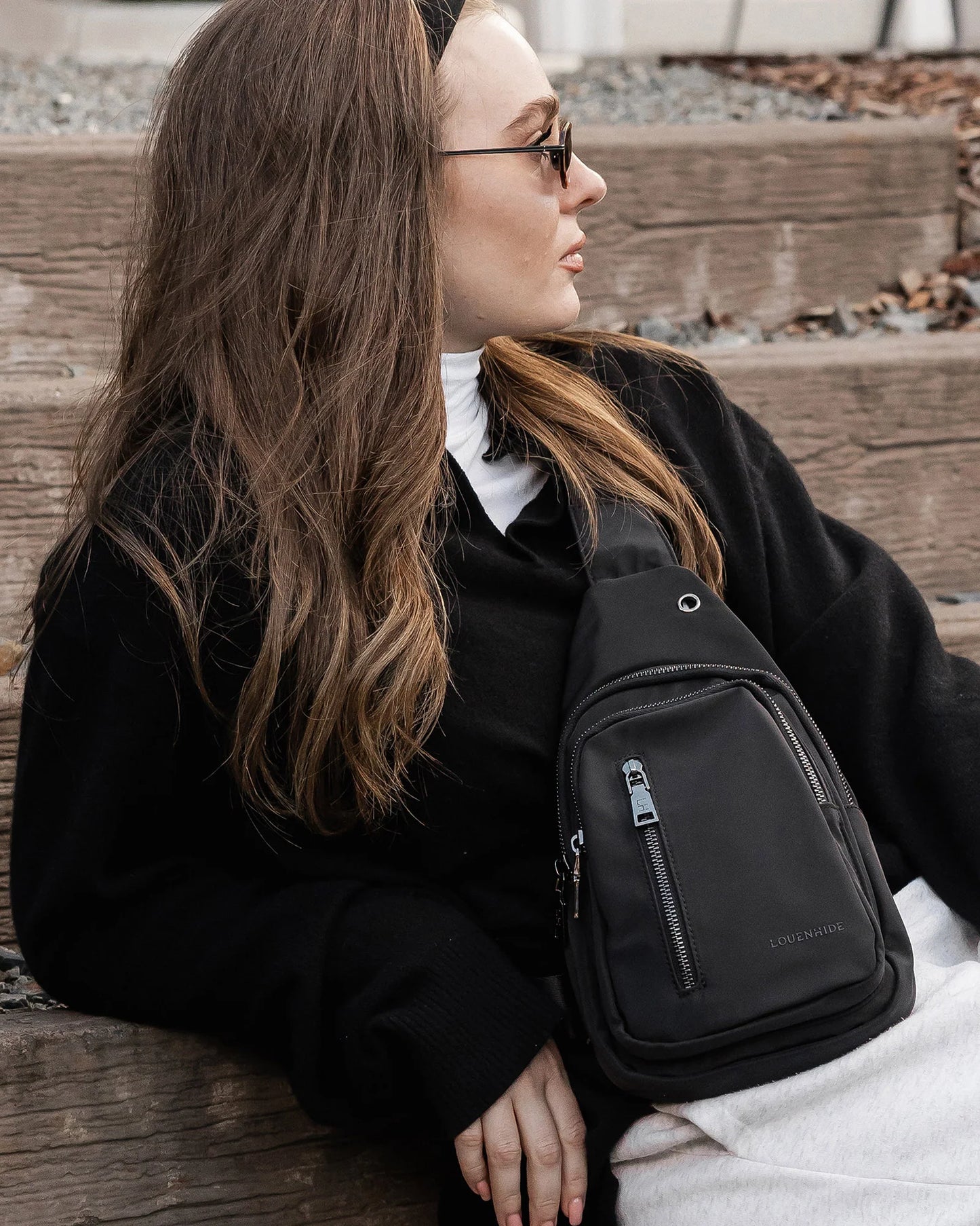 Louenhide Boyd Nylon Sling Bag | Black