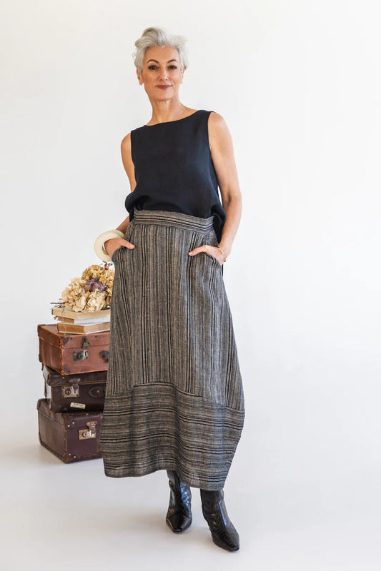 Eadie Skirt - Raven Stripe