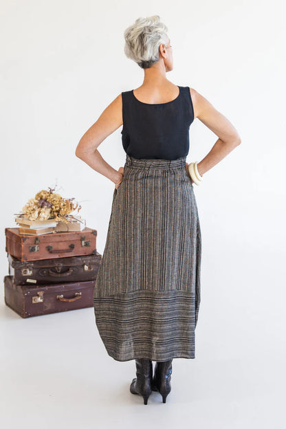 Eadie Skirt - Raven Stripe