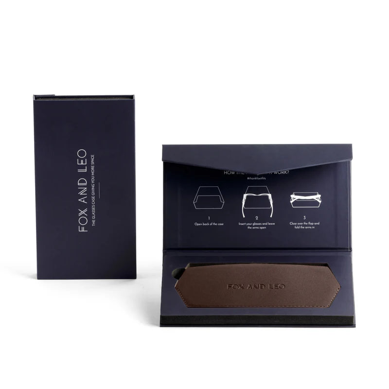 Fox & Leo Glasses Case - Chocolate