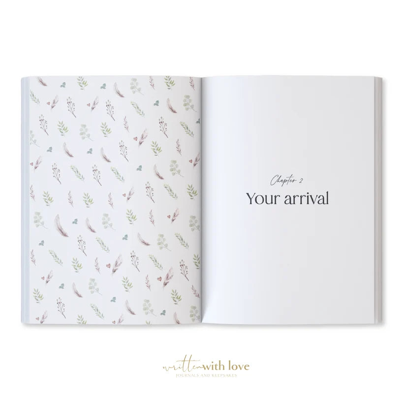 Baby Memory Book with Keepsake Box – Sage Green Linen