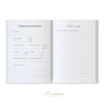 Baby Memory Book with Keepsake Box – Sage Green Linen
