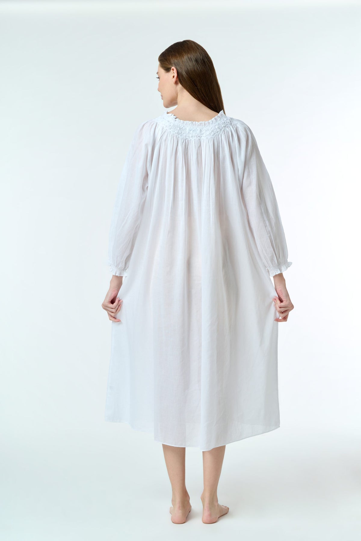 Arabella Long Sleeve Smocking Nightie