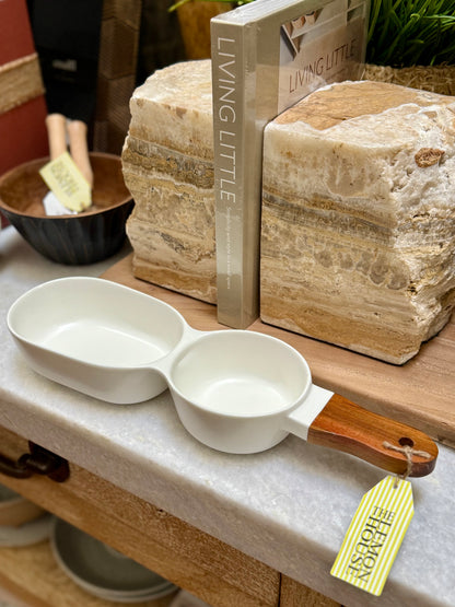 Double Server with Handle - White