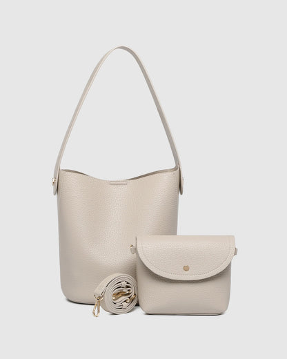Miranda Bucket Bag with Bonus Crossbody | Almond