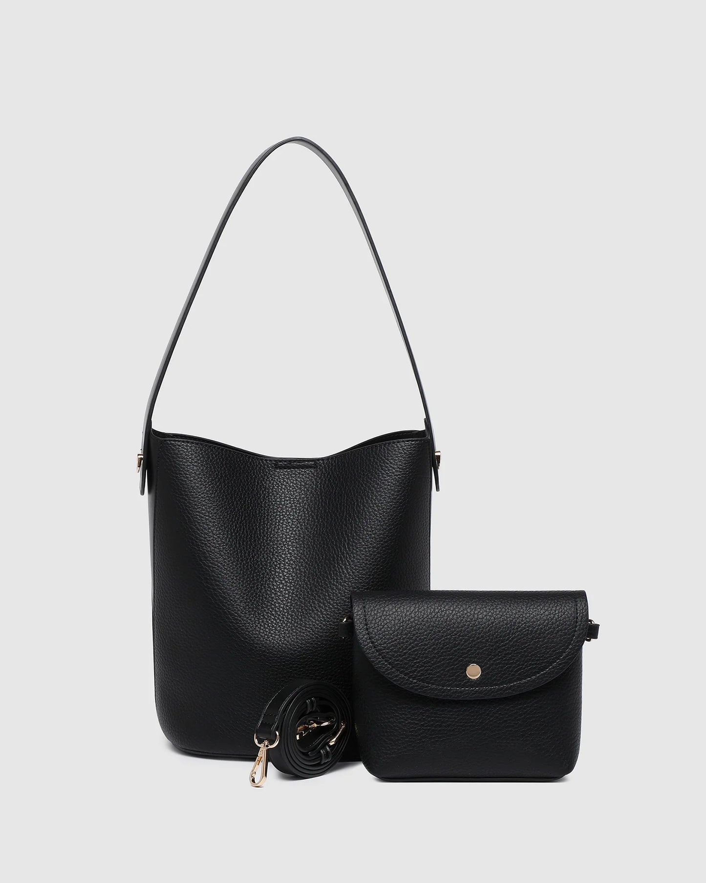 Miranda Bucket Bag with Bonus Crossbody | Black