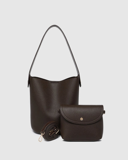 Miranda Bucket Bag with Bonus Crossbody | Chocolate