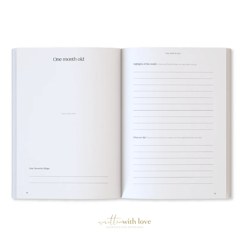 Baby Memory Book with Keepsake Box – Sage Green Linen