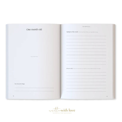 Baby Memory Book with Keepsake Box – Sage Green Linen