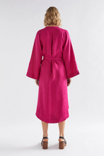 Load image into Gallery viewer, Elev Linen Shirt Dress- Bright Pink
