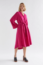 Load image into Gallery viewer, Elev Linen Shirt Dress- Bright Pink
