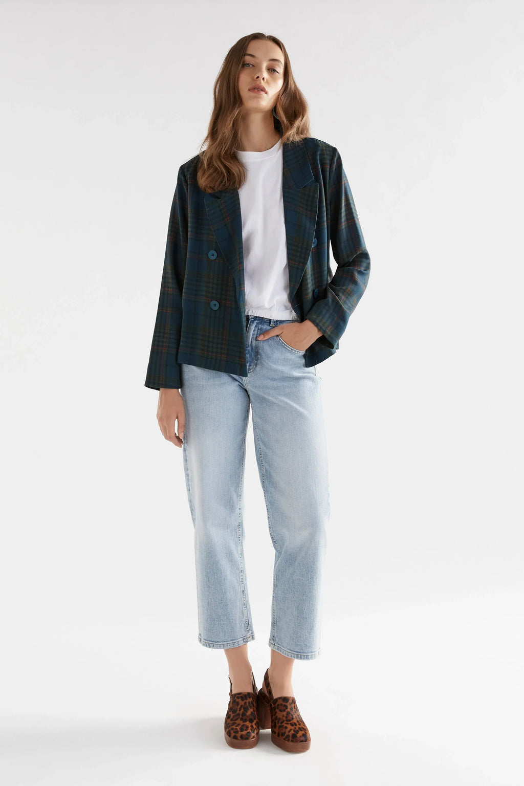 Elk Seine Jacket | Teal Plaid