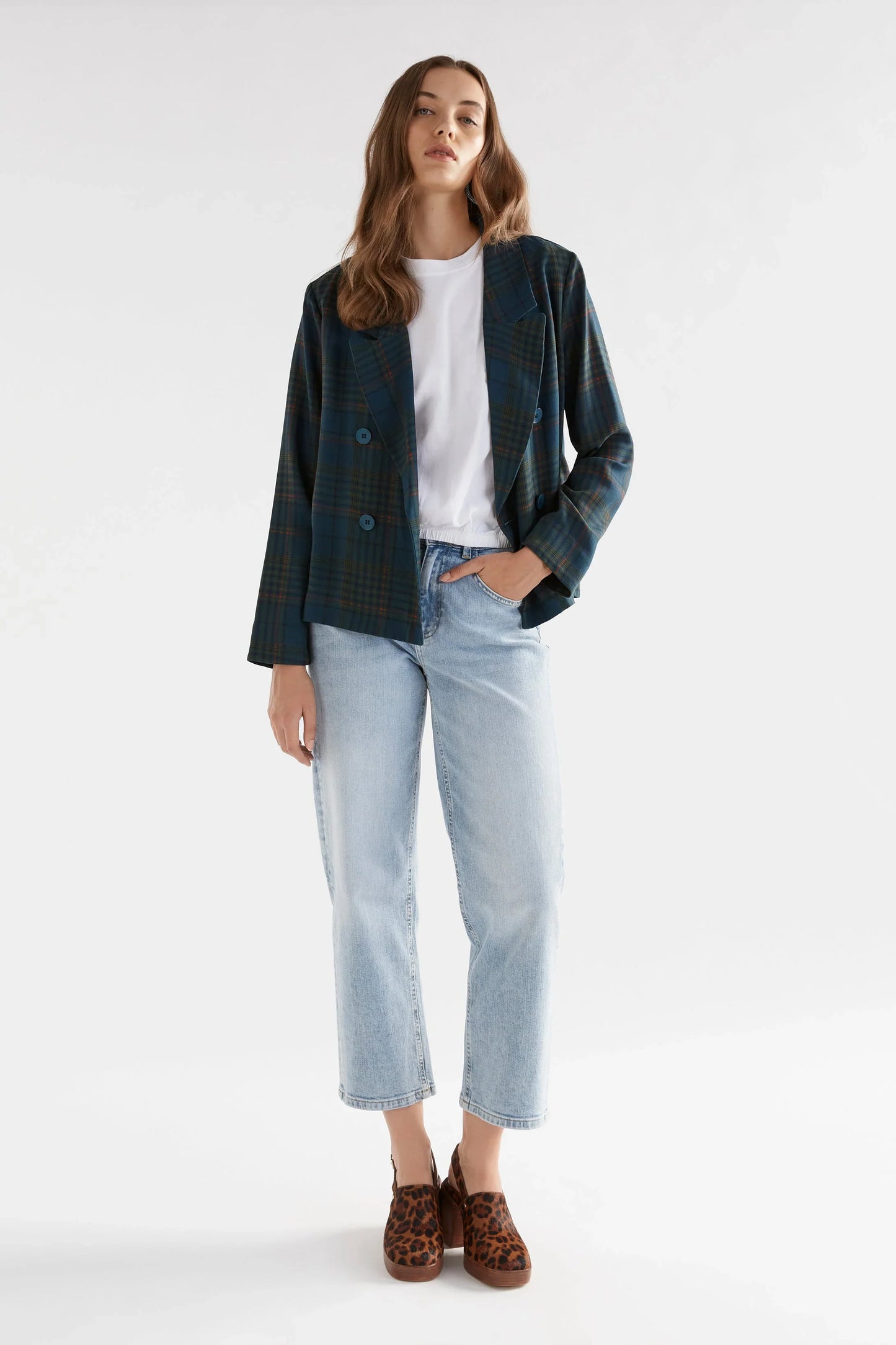 Elk Seine Jacket | Teal Plaid