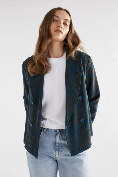 Elk Seine Jacket | Teal Plaid