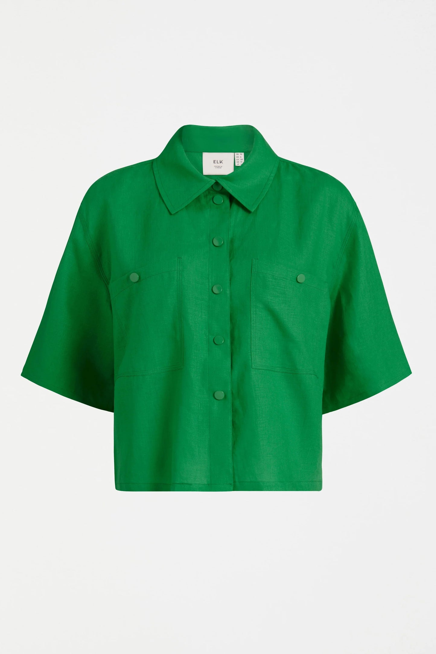 Elk Nayte Linen Shirt | Vine Green