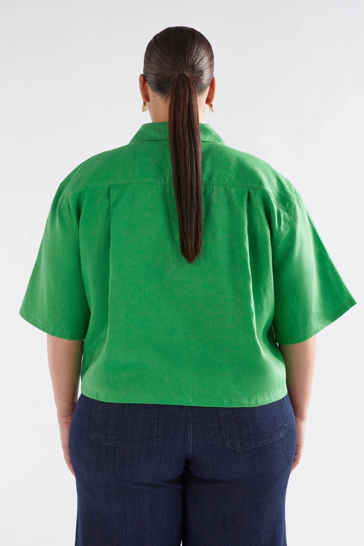 Elk Nayte Linen Shirt | Vine Green