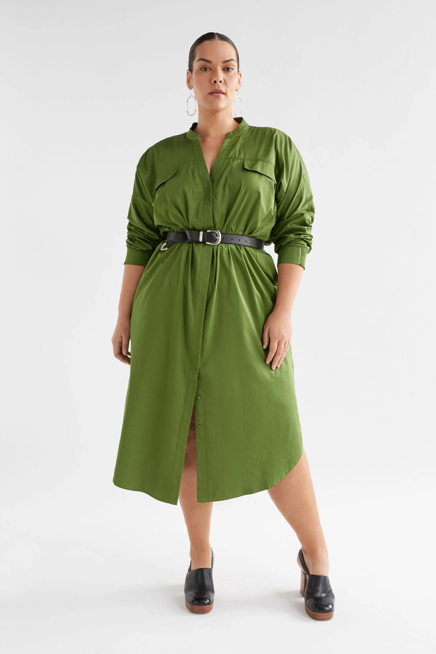 Elk Eller Dress | Green Moss