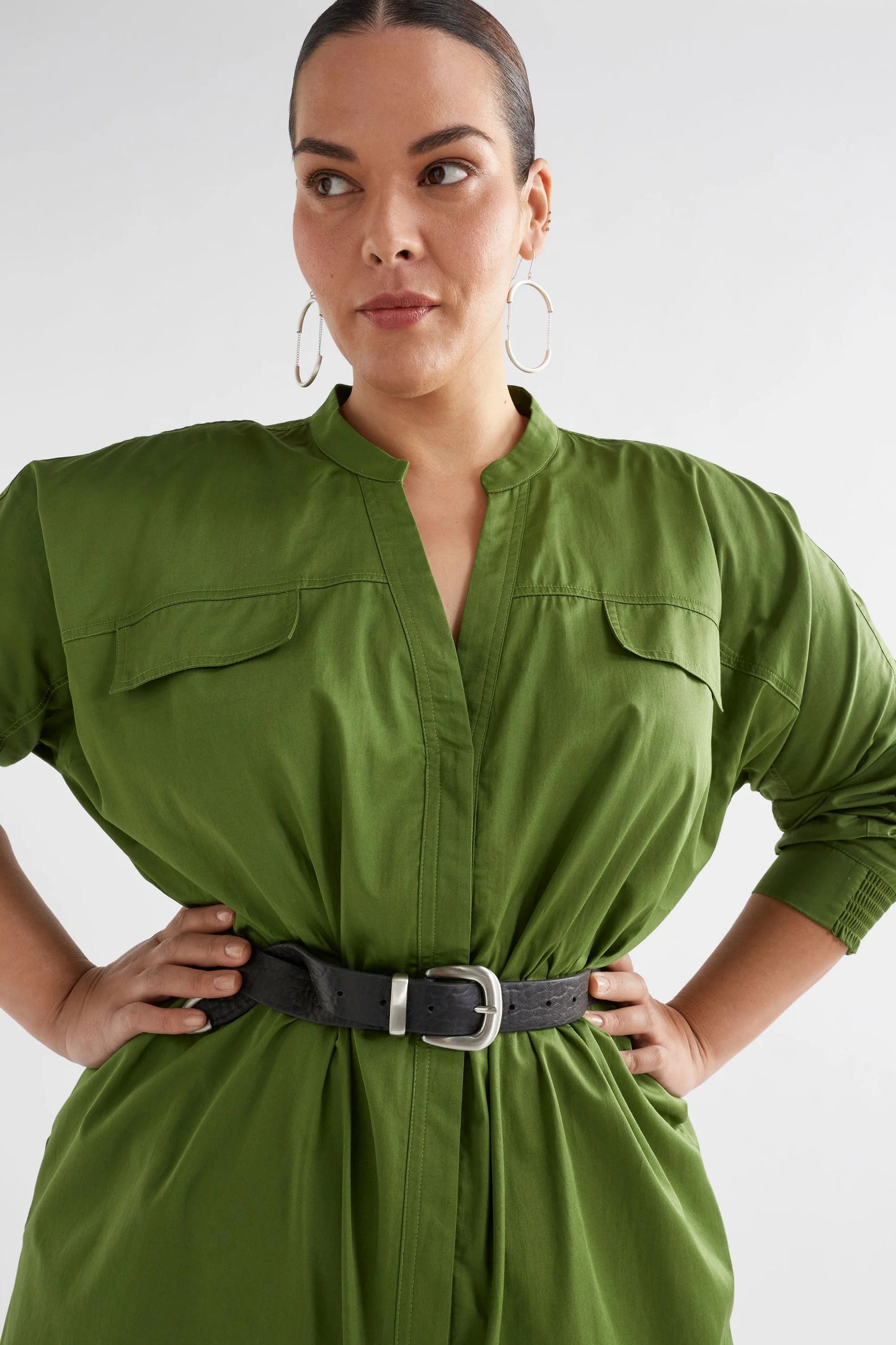 Elk Eller Dress | Green Moss