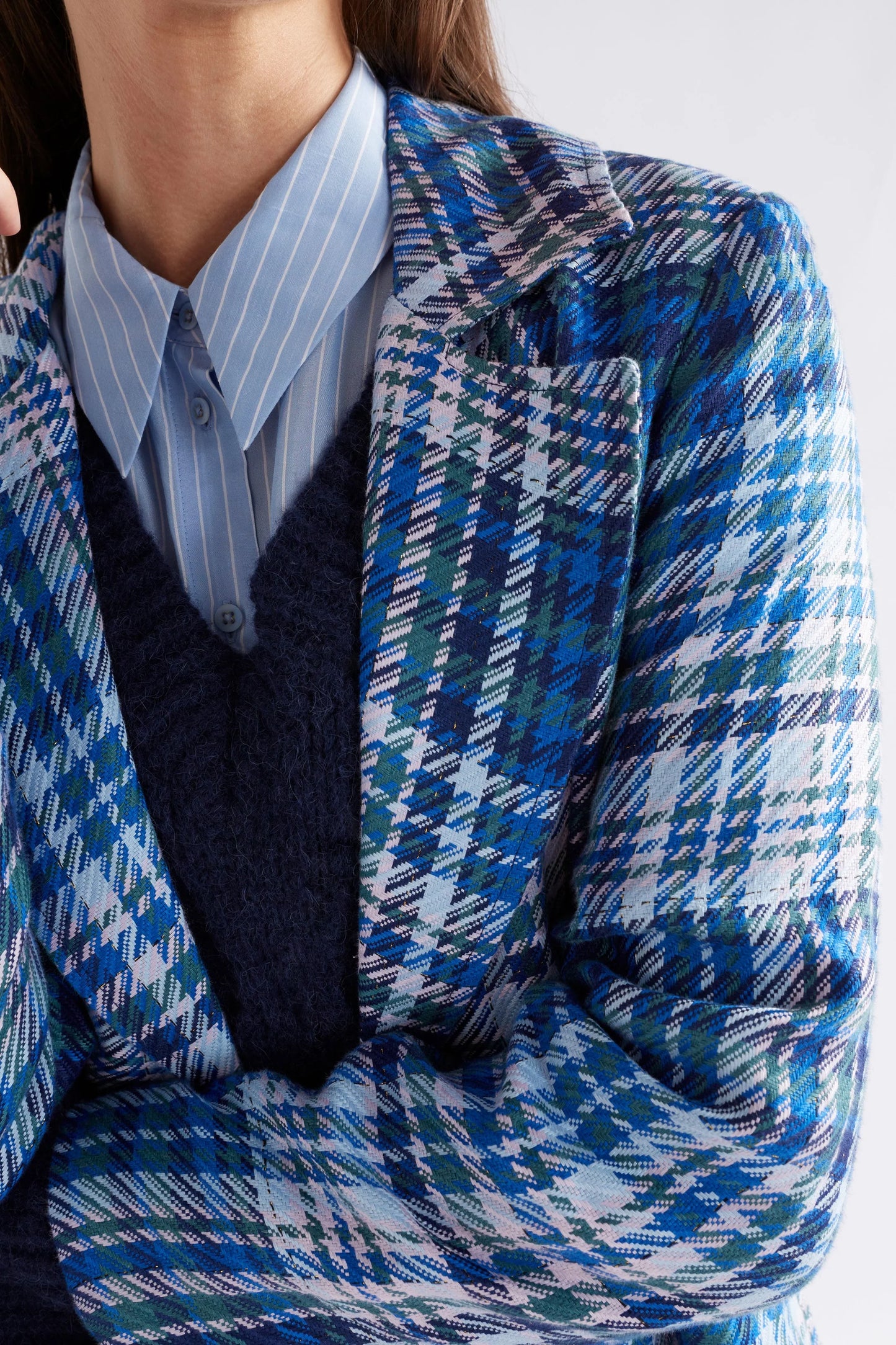 Elk Ranie Jacket | Blue Multi Check