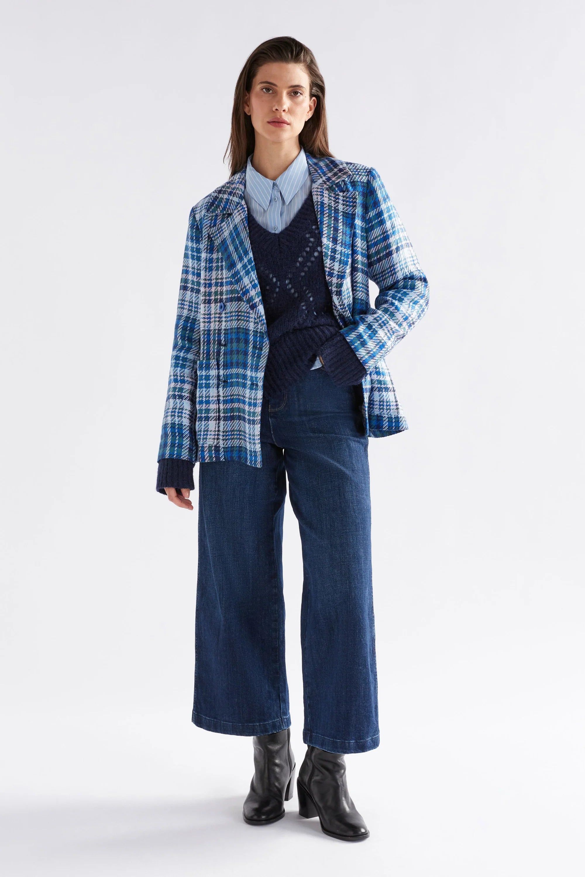 Elk Ranie Jacket | Blue Multi Check