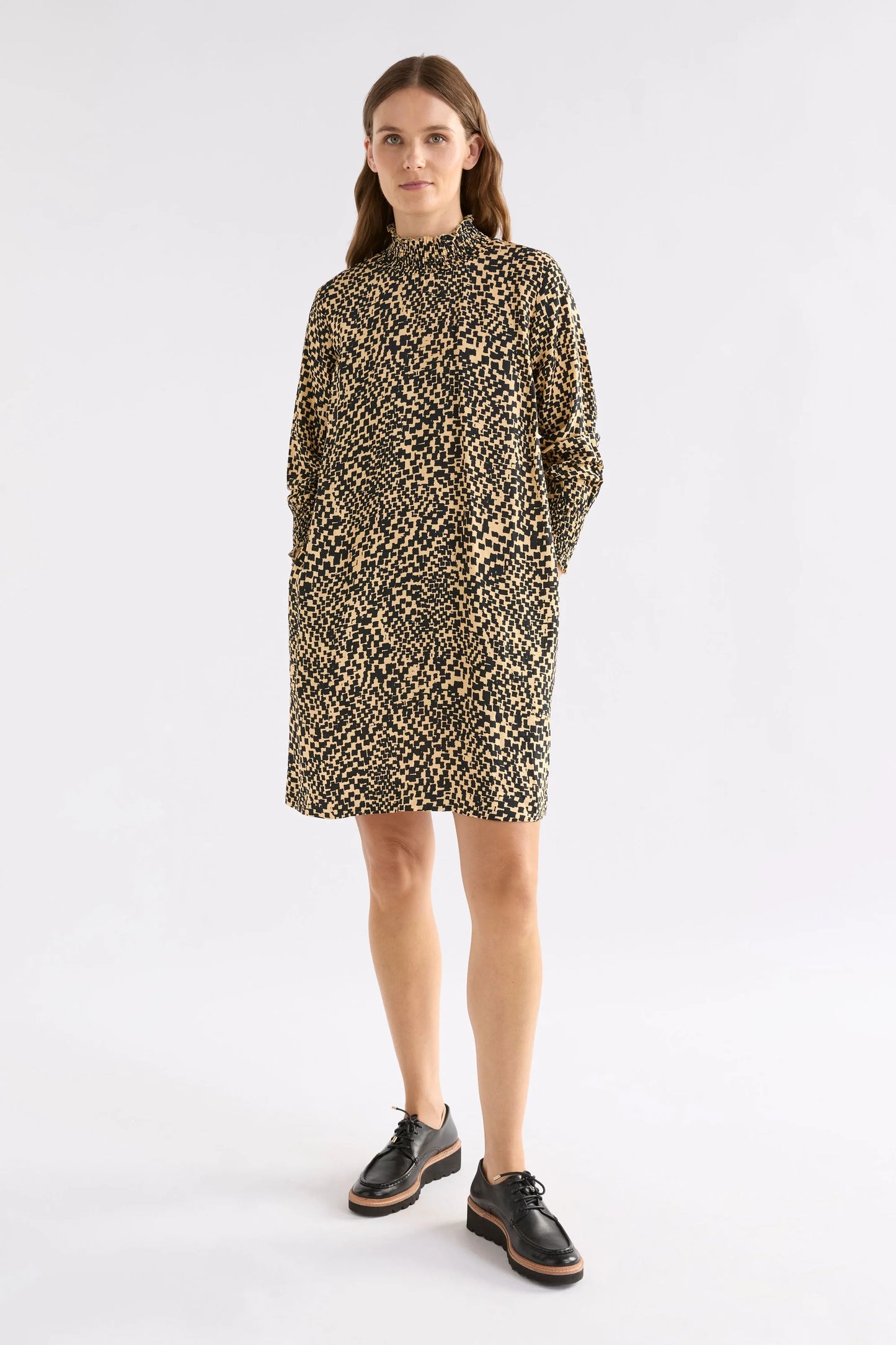 Elk Veda Dress | Beige Sinda Print