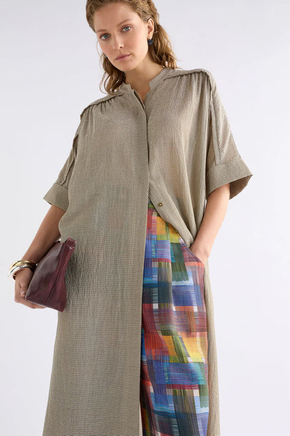 ELK Porta Dress - Olive Stripe