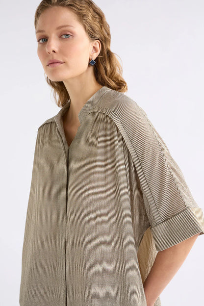 ELK Porta Dress - Olive Stripe